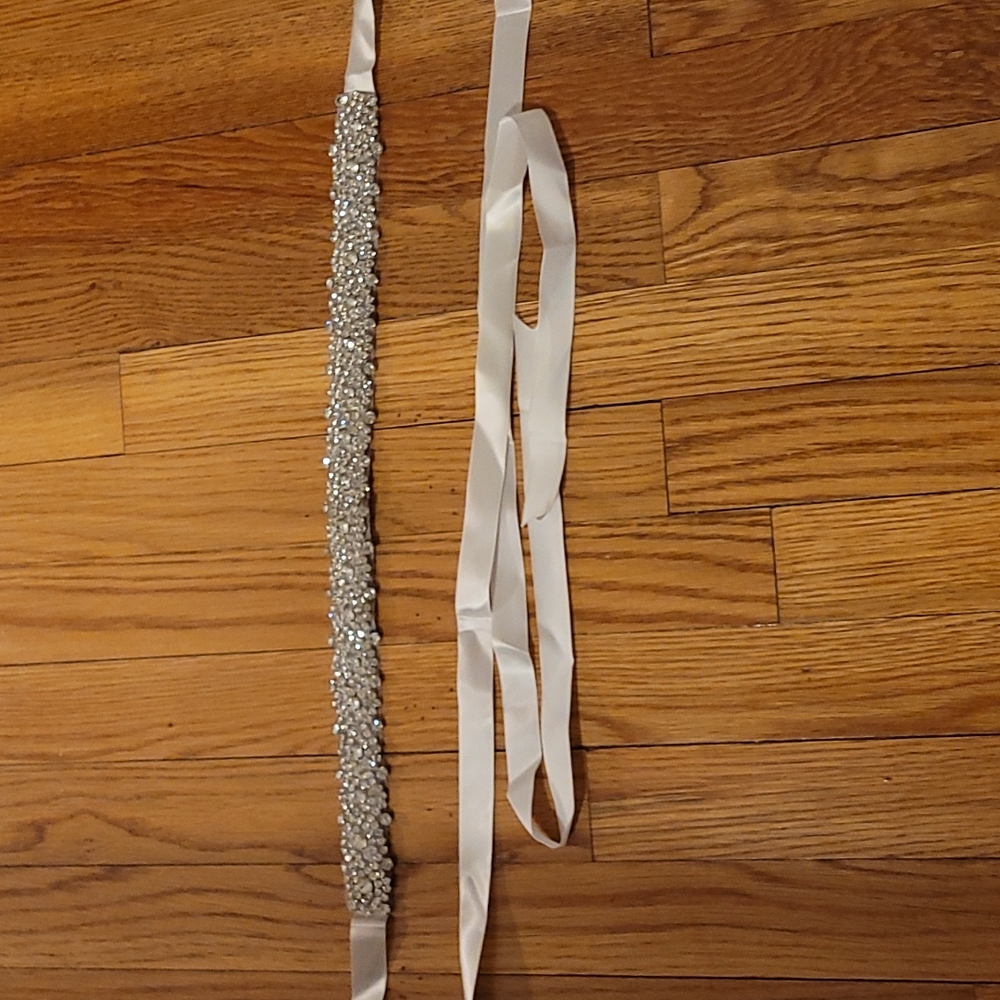 New Satin Ivory Bling Wedding Dress Belt